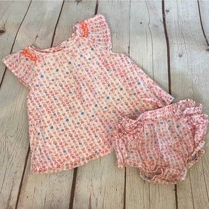 babyB'Gosh 2-Piece Linen Pink Heart/Flower Top & Briefs